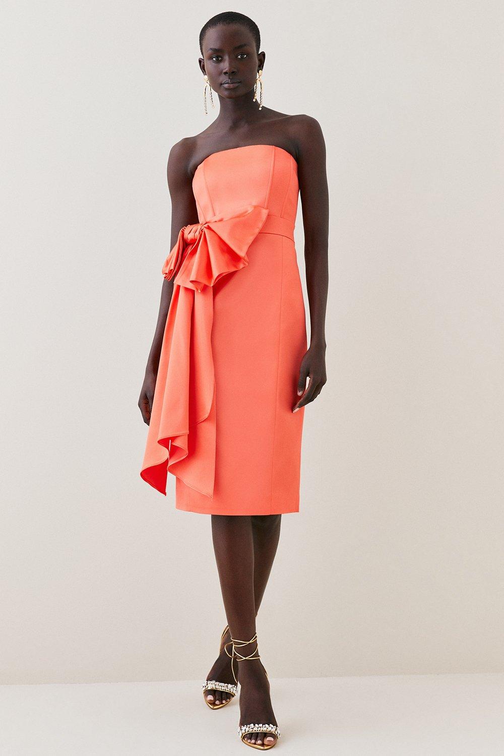 Karen millen bow store front midi dress